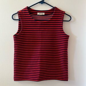 Madewell sleeveless top striped navy and red xs
